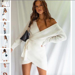 Princess Polly Phenix White Sweater Dress